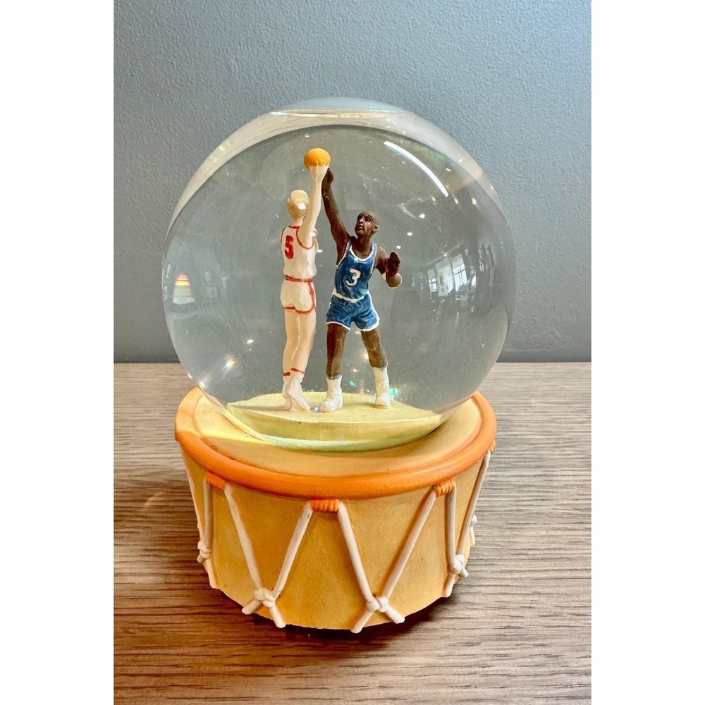 Vintage Silvestri Basketball Snow Globe Music Box Collectible Works